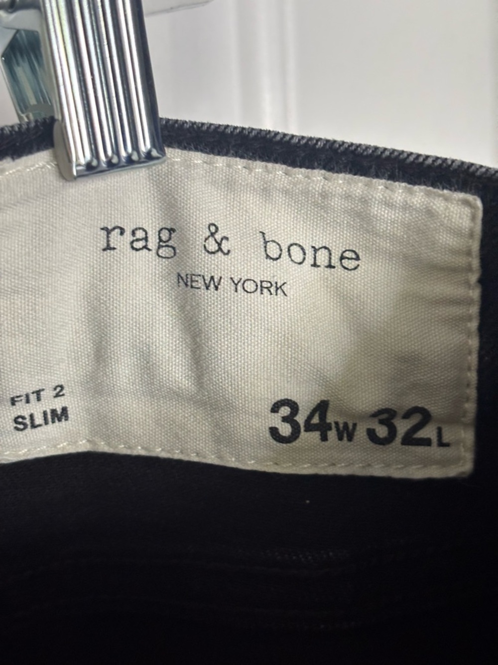 EUC rag & bone Fit 2 Slim Black Men's Jeans size 34x32 - Picture 5 of 11
